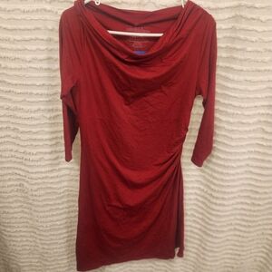 Patagonia Women's Red Cowl Neck SEABREAKS‎ Ruched Side Dress Size M